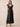 Chiffon Tea Length A-Line Bridesmaid Dress with Flutter Sleeve in Black