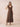 Chiffon Tea Length A-Line Bridesmaid Dress with Flutter Sleeve in Brown