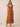 Chiffon Tea Length A-Line Bridesmaid Dress with Flutter Sleeve in Burnt Orange