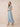 Chiffon Tea Length A-Line Bridesmaid Dress with Flutter Sleeve in Dusty Blue