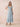 Chiffon Tea Length A-Line Bridesmaid Dress with Flutter Sleeve in Dusty Blue