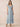 Chiffon Tea Length A-Line Bridesmaid Dress with Flutter Sleeve in Dusty Blue