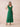 Chiffon Tea Length A-Line Bridesmaid Dress with Flutter Sleeve in Emerald Green