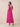 Chiffon Tea Length A-Line Bridesmaid Dress with Flutter Sleeve in Fuchsia