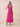 Chiffon Tea Length A-Line Bridesmaid Dress with Flutter Sleeve in Fuchsia