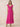 Chiffon Tea Length A-Line Bridesmaid Dress with Flutter Sleeve in Fuchsia