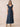 Chiffon Tea Length A-Line Bridesmaid Dress with Flutter Sleeve in Navy Blue