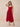 Pleated Chiffon A-Line Midi Bridesmaid Dress with Spaghetti Strap in Red