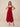 Pleated Chiffon A-Line Midi Bridesmaid Dress with Spaghetti Strap in Red
