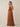 Pleated Chiffon Spaghetti Strap V-Neck Bridesmaid Dress in Burnt Orange
