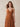 Pleated Chiffon Spaghetti Strap V-Neck Bridesmaid Dress in Burnt Orange
