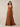 Pleated Chiffon Spaghetti Strap V-Neck Bridesmaid Dress in Burnt Orange