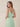 Pleated Chiffon Spaghetti Strap V-Neck Bridesmaid Dress in Mint Green