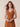 V-Neck Chiffon A-Line Floor Length Bridesmaid Dress with Back Sash in Burnt Orange