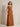Spaghetti Strap V-Neck Chiffon Ruffled Bridesmaid Dress with Slit in Burnt Orange