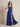 Spaghetti Strap V-Neck Chiffon Ruffled Bridesmaid Dress with Slit in Royal Blue