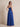 Spaghetti Strap V-Neck Chiffon Ruffled Bridesmaid Dress with Slit in Royal Blue