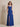 Spaghetti Strap V-Neck Chiffon Ruffled Bridesmaid Dress with Slit in Royal Blue
