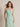 Spaghetti Strap V-Neck Chiffon Ruffled Bridesmaid Dress with Slit in Mint Green