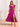 Ruffle Sleeve A-Line Chiffon Tea Length Bridesmaid Dress - Hot Pink