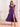 Ruffle Sleeve A-Line Chiffon Tea Length Bridesmaid Dress - Purple