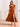 Ruffle Sleeve A-Line Chiffon Tea Length Bridesmaid Dress - Burnt Orange