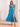 Ruffle Sleeve A-Line Chiffon Tea Length Bridesmaid Dress - Blue