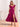 Ruffle Sleeve A-Line Chiffon Tea Length Bridesmaid Dress - Fuchsia