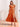 Ruffle Sleeve A-Line Chiffon Tea Length Bridesmaid Dress - Orange