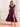 Ruffle Sleeve A-Line Chiffon Tea Length Bridesmaid Dress - Plum
