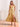 Ruffle Sleeve A-Line Chiffon Tea Length Bridesmaid Dress - Gold