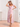 Ruffle Sleeve A-Line Floral Printing Chiffon Tea Length Bridesmaid Dress - Pink Floral