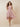 Chiffon Ruffled Midi High Low V-Neck Bridesmaid Dress in Dusty Pink
