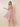 Chiffon Ruffled Midi High Low V-Neck Bridesmaid Dress in Dusty Pink