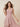 Chiffon Ruffled Midi High Low V-Neck Bridesmaid Dress in Dusty Pink