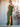 Ankle Length One Shoulder Ruffle Sheath  Bridesmaid Dress - Emerald Green