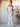 Off Shoulder Chiffon Floral Printing Bridesmaid Dress - Baby Blue Floral