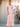 Short Sleeves Ruffle Hem Floral Printing Pleated Chiffon Bridesmaid Dress - Pink Floral