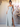 V-Neck Layered Floral Printing Sheath Bridesmaid Dress With Slit - Dusty Blue Floral