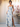 V-Neck Layered Floral Printing Sheath Bridesmaid Dress With Slit - Baby Blue Floral