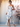 Floral Printing Ruffle Chiffon Bridesmaid Dress With Split - Baby Blue Floral
