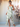 Floral Printing Ruffle Chiffon Bridesmaid Dress With Split - Emerald Green Floral