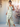 Floral Printing Ruffle Chiffon Bridesmaid Dress With Split - Sage Floral