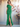 Sheath One Shoulder Floral Printing Chiffon Bridesmaid Dress Split - Emerald Green