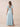 Sky Blue Jacquard Lace Square Neck Bridesmaid Dress with Flutter Sleeve