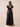 Jacquard Lace Square Neck Bridesmaid Dress with Flutter Sleeve in Black