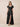 Jacquard Lace Square Neck Bridesmaid Dress with Flutter Sleeve in Black