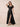 Jacquard Lace Square Neck Bridesmaid Dress with Flutter Sleeve in Black