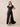 Jacquard Lace Square Neck Bridesmaid Dress with Flutter Sleeve in Black