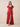 Jacquard Lace Square Neck Bridesmaid Dress with Flutter Sleeve in Red